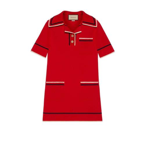  GUCCI古驰 22年秋冬 女士 精棉针织Polo裙 661678 XKBSK 6117