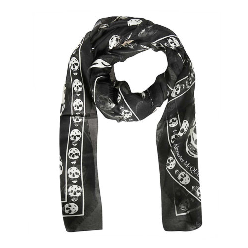 Alexander McQueen/亚历山大麦昆 女士个性骷髅头印花彩色围巾丝巾 557717-4943Q 多色可选