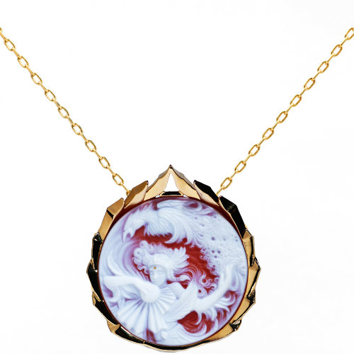 吊坠【凤凰】 shiyu/十玉艺术珠宝 朱雀 [全球限量20枚] 一体双色缟玛瑙 神兽 招财 转运 十玉