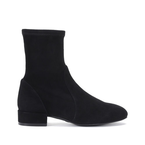 Stuart Weitzman/斯图尔特韦茨曼 女士绒面材质粗跟靴子短靴 ODETTA 25