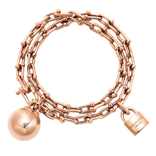Tiffany & Co./蒂芙尼  Tiffany HardWear 系列18K金 玫瑰金 缠绕式手链 GRP10706