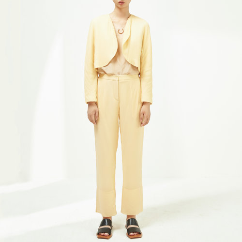 nisiss/怡夕无领开襟连肩女士短外套女士夹克y152ad13