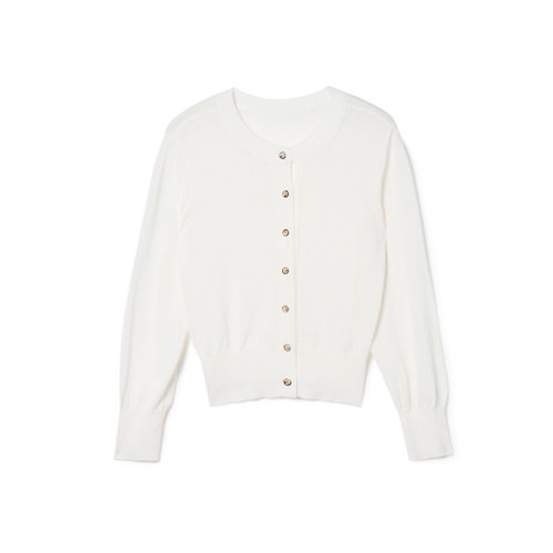 GeleiStory/GeleiStory  春夏新款通勤圆领日系淑女针织薄款气质毛衣开衫上衣  女装＞女士衬衫＞女士长袖衬衫