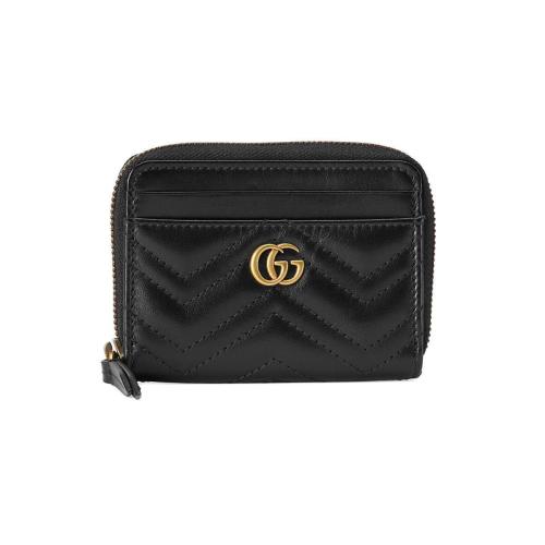  GUCCI古驰 22年秋冬 女士 GG Marmont系列绗缝拉链卡片夹 671772 DTDHT 1000