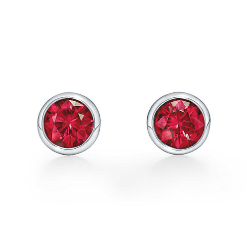 Tiffany & Co./蒂芙尼  ElsaPeretti?系列铂金镶嵌红宝石耳钉 62464437