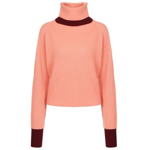 Sportmax/斯宝麦斯 西柚粉拼接酒红色边 女士针织衫/毛衣 23660383600 12167 ZELIG004