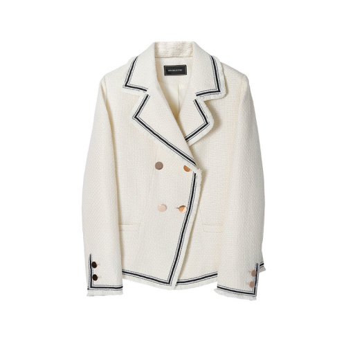 GeleiStory/GeleiStory米白色小香风外套女春秋百搭西装领法式上衣名媛短款女士外套＞女士大衣