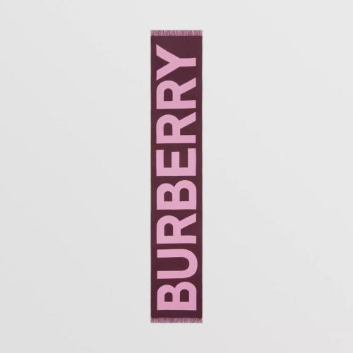  BURBERRY 22年秋冬 女士 徽标羊毛提花围巾 80613651