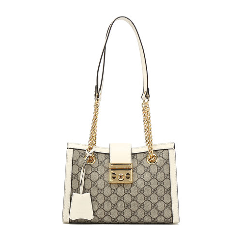 GUCCI/古驰 Padlock系列GG小号肩背包 帆布/配皮  498156 KHNKG
