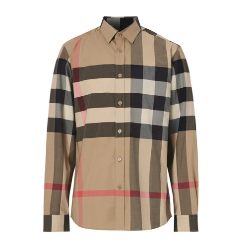 BURBERRY/博柏利 男装 服饰 时尚百搭 拼色 棉质格纹衬衣 男士长袖衬衫 3932361