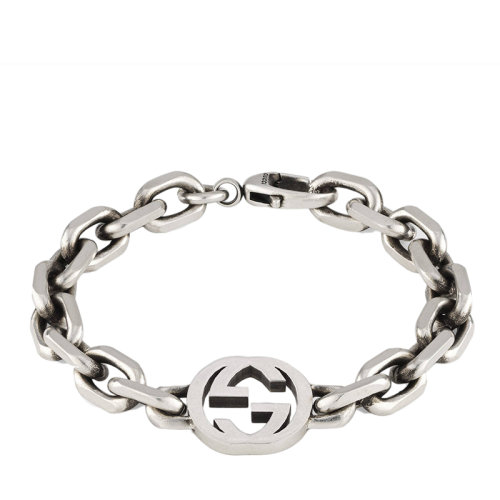 GUCCI/古驰 925银大号GG细节手链627068J84000728
