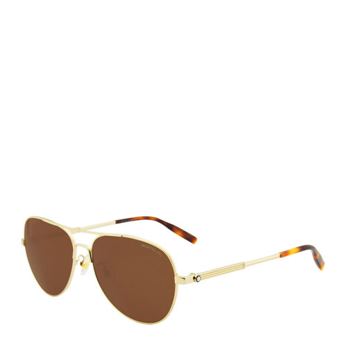 白敬亭明星同款 MontBlanc/万宝龙 飞行员 蛤蟆镜 小框 合金 轻质 全框 男士 太阳镜 2色可选 墨镜 眼镜 MB0027S 60mm MontBlanc 万宝龙