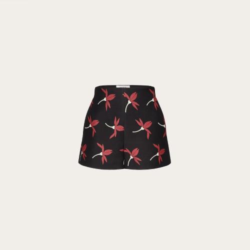  VALENTINO华伦天奴 22年秋冬 女士 短裤 SHORT IMPRIMé EN CREPE COUTURE XB3RF1W06VM0NR