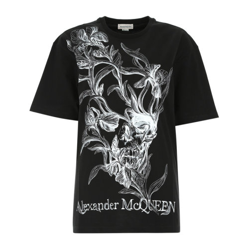 Alexander McQueen/亚历山大麦昆 男装 服装 棉质骷髅头印花圆领 男士短袖T恤