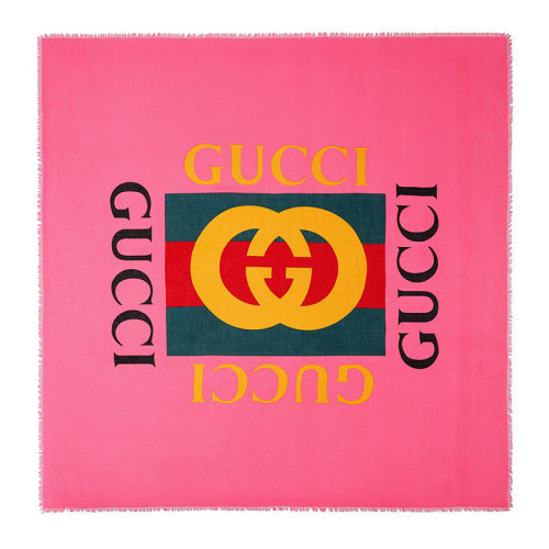 GUCCI/古驰   时尚经典女士粉色丝巾 528953 3G856 5600 HQY012345C