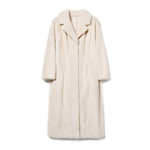 GeleiStory/GeleiStory高奢重工天鹅绒水貂皮草中长款皮毛一体外套整貂皮大衣裘皮大衣女士皮草