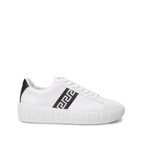 VERSACE/范思哲 男士牛皮革GRECA系带休闲运动鞋板鞋小白鞋 DSU8404 1A00775