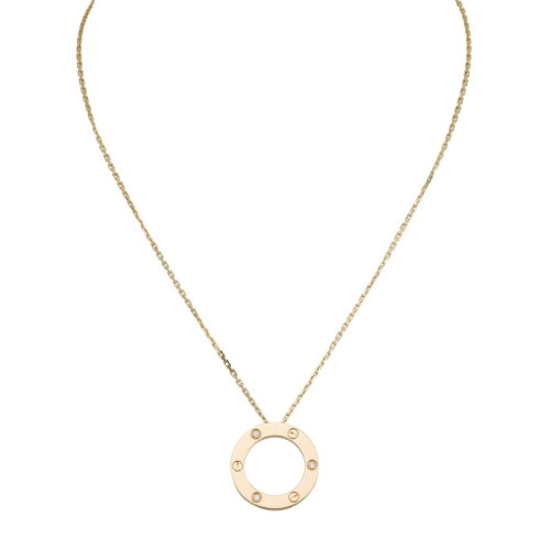 CARTIER/卡地亚 经典LOVE18K金黄金钻石项链 镶嵌3颗钻石 B7014500