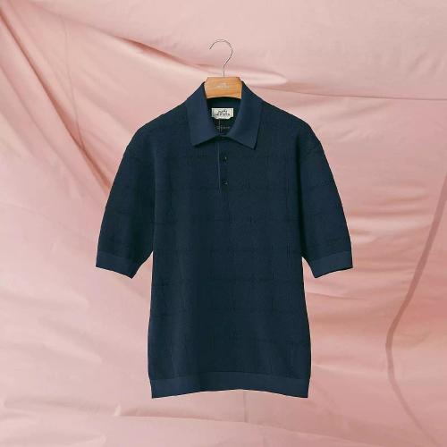  HERMES爱马仕 22年秋冬 男士 短袖衬衫 Polo corps boxy ??H en Carreaux?? H257380HA6CME