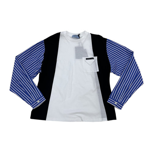 PRADA/普拉达  服装 女士T恤 女性 白/蓝 女士长袖T恤 346021V6H F0ZSH