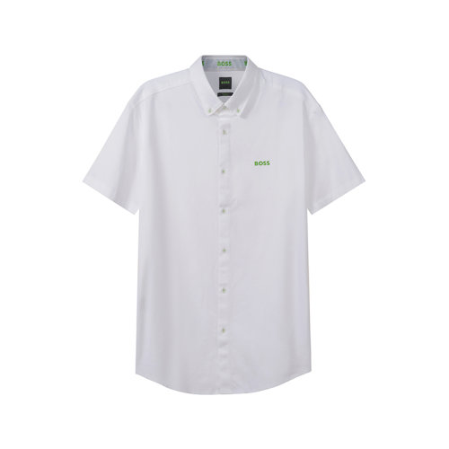 HUGO BOSS/雨果博斯 男士棉质短袖休闲衬衫LOGO图案 50466045