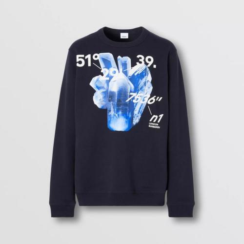  BURBERRY 22年秋冬 男士 人造水晶装饰坐标印花棉质运动衫 80614241