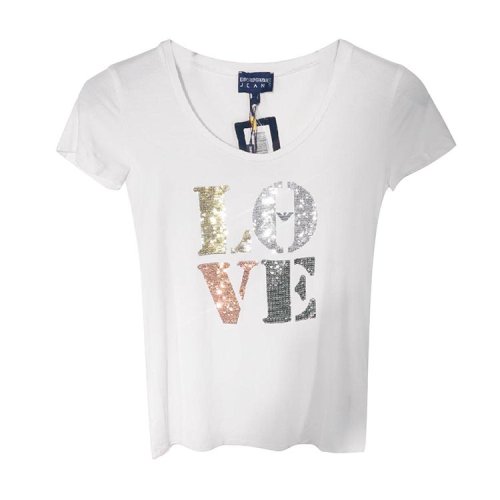 Emporio Armani/安普里奥阿玛尼 白色女士短袖T恤（亮片款）