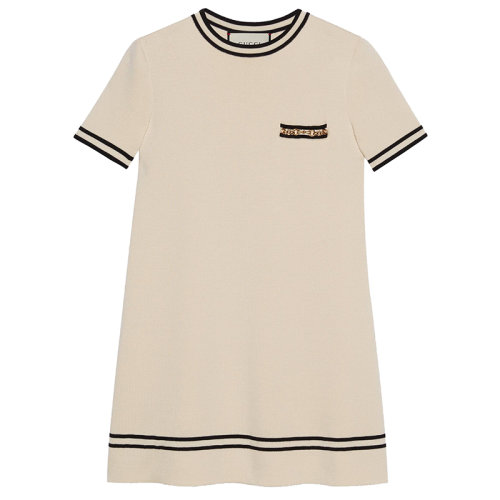 GUCCI/古驰女士白色GG提花羊毛连衣裙650387XKBNZ9087