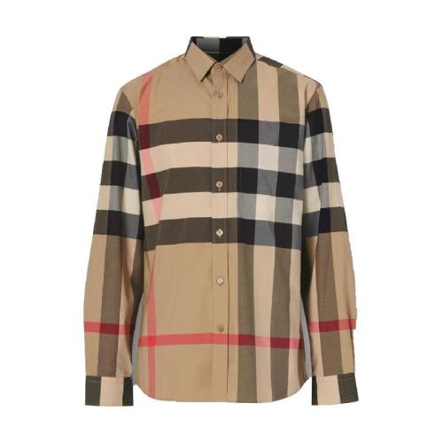  BURBERRY 22年秋冬 男士 格纹弹力棉府绸衬衫 80102131