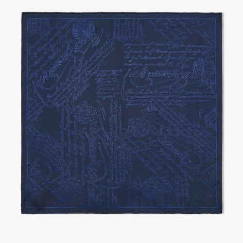  伯鲁提BERLUTI 22年秋冬 男士 围巾 Mouchoir Scritto En Soie HP19-SBGG_RTW-N40