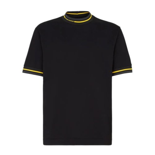  FENDI/芬迪 男士黑色棉质短袖T恤 FY1040 AHC0 F0QA1 PLFSX