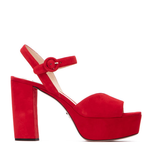 PRADA/普拉达 搭扣 红色女士高跟鞋