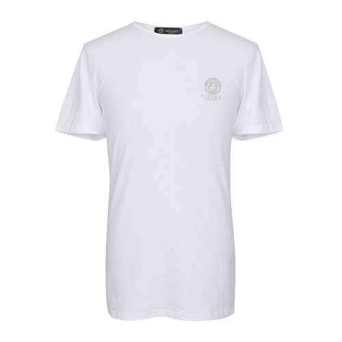 VERSACE 范思哲 男士 服装  白色圆领美杜莎图案棉质T恤 男士短袖T恤