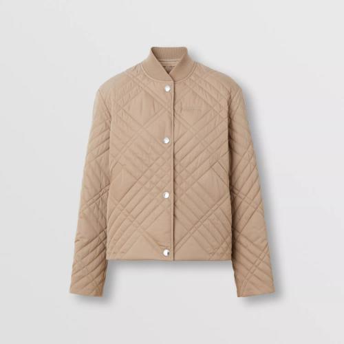 BURBERRY 22年秋冬 女士 徽标装饰轻盈绗缝夹克 80578561