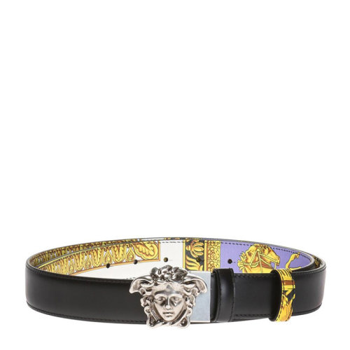 VERSACE 范思哲 女士 黑色美杜莎头像扳扣双面休闲皮带 女士腰带 DCU6704-DVISA5-KNMPI