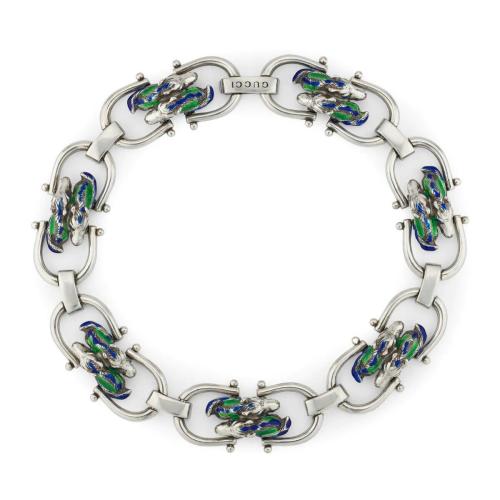 GUCCI古驰 22年秋冬 女士 饰珐琅马头链条式项链 717065 J89L0 8268