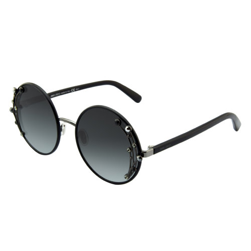 Jimmy Choo/周仰杰 明星同款 太阳镜 墨镜 个性 精致 复古 时尚 优雅 女款 立体 花枝 装饰 黑色 圆形 GEMA/S 59mm Jimmy Choo周仰杰