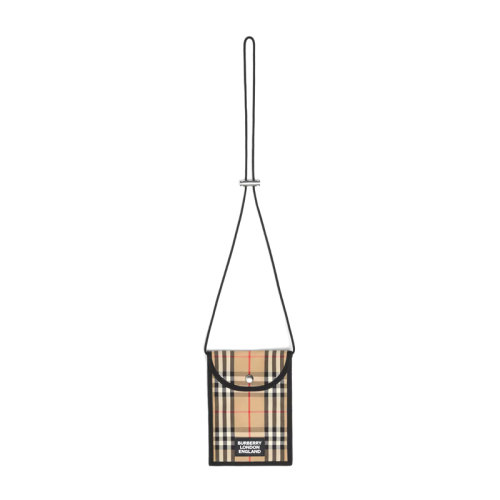 BURBERRY/博柏利 【20春夏新款】男女同款中性徽标贴花复古格纹手机壳挂绳 8026664