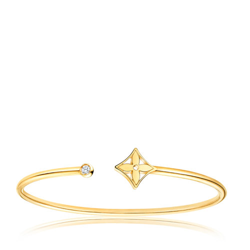 Louis Vuitton/路易威登 BLOSSOM TWIST系列 经典款18k金黄金钻石花卉图案手镯Q95530