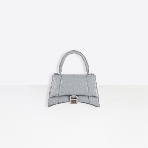  BALENCIAGA巴黎世家 22年秋冬 女士 手提包 Women's Hourglass Small Top Handle Bag in GREY 预定商品1-3周发货