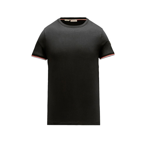 Moncler/蒙克莱 22年秋冬新款 男士黑色棉质混纺三色细节短袖T恤H10918C7160087296999