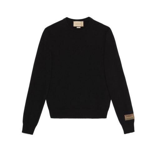  GUCCI古驰 22年秋冬 男士 Gucci贴饰羊绒毛衣 694749 XKCD3 1152