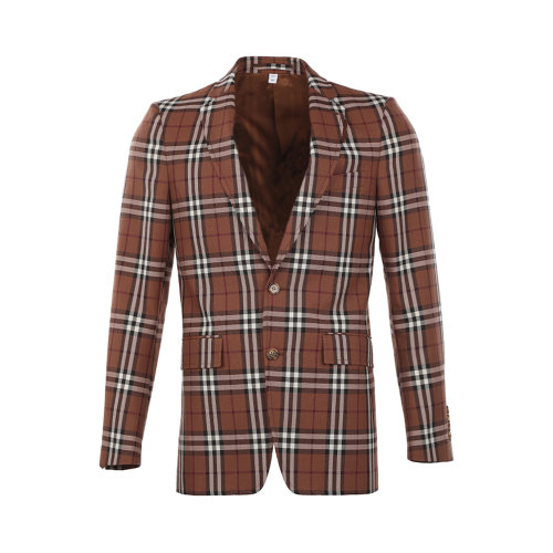 BURBERRY/博柏利 男士棕色羊毛经典格纹西装外套 8048207