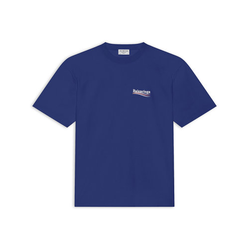 Balenciaga/巴黎世家 22年秋冬新款 男士蓝色纯棉艺术画印花短袖T恤620969TIV521195