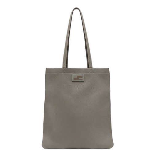 FENDI/芬迪 20  BAGUETTE PLAT系列 男士灰色小牛皮FF搭扣长双提手单肩手提购物包7VA538AG0LF0ZJ4