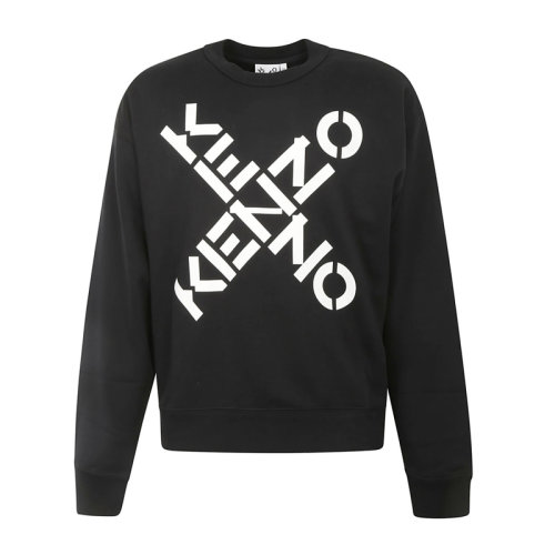 Kenzo 高田贤三 男士 服装  黑色圆领字母LOGO棉质套头卫衣 男卫衣