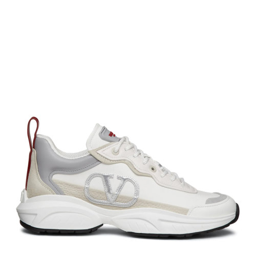 Valentino/华伦天奴 女士白色皮革经典字母徽标装饰休闲鞋运动鞋系带鞋平底鞋单鞋女鞋 VW2S0AB1-KCX-A42