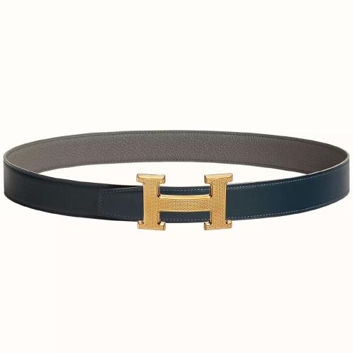  HERMES爱马仕 22年秋冬 女士 腰带 Boucle de ceinture H Guillochee %26 Cuir de ceinture reve