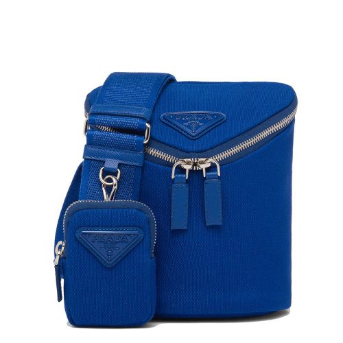 PRADA/普拉达 22年新款 男士钴蓝色织物配可拆卸小袋拉链开合斜跨单肩包2VH7_010_F05_V_OOO