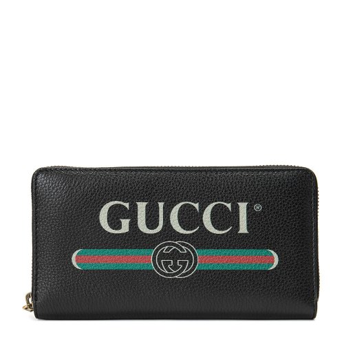 GUCCI/古驰 Gucci标识印花全拉链式钱包 皮质 496317 0GCAT